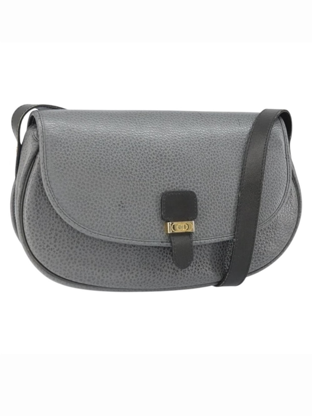 Christian Dior Vintage Gray Leather Shoulder/Crossbody Bag Made In France